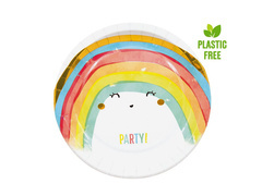 Papírtányérok születésnapra Rainbow - 23 cm - 8 db.