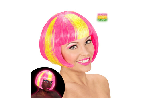 Neon sárga, rózsaszínű Valentina paróka