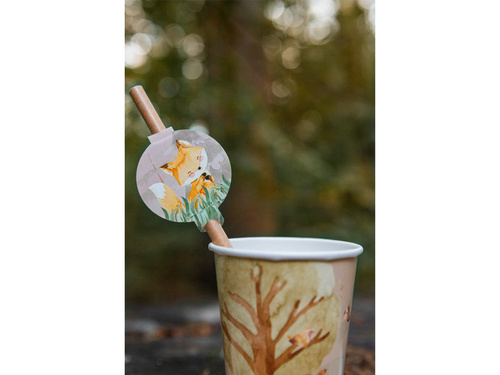 Születésnapi szívószálak Erdei állatok - 6 db.