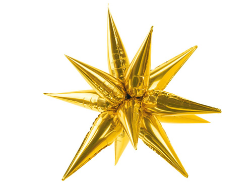 3D arany csillag fólialufi - 95 cm - 1 db.