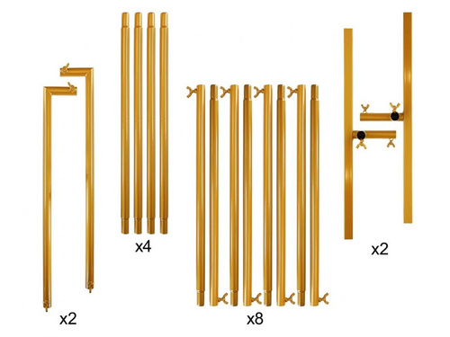 Téglalap alakú arany lufi keret - 150 x 200 cm - 1 db.