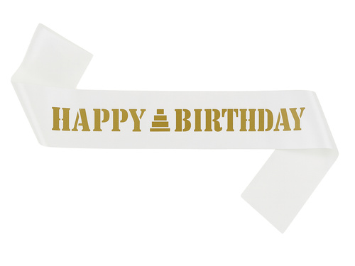 Boldog születésnapot sash fehér - 1 db.