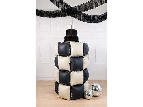 Fekete és bézs négyzet alakú fólialufi - 35 x 35 cm - 4 db.