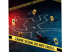 Bűnügyi helyszín emberi sziluett + számok