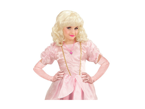 Hosszú rózsaszín szatén kesztyű - gyerekeknek