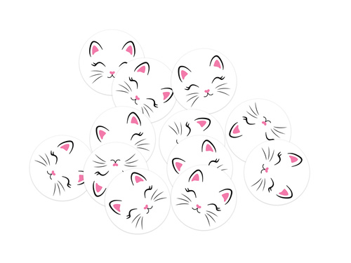 Kétoldalas dekoráció Macska - 12 db.