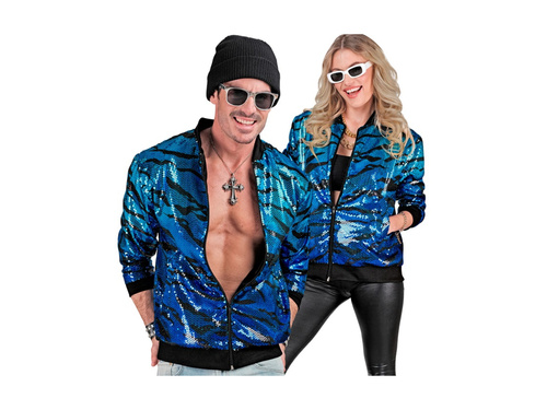 Party flitteres kabát - bomber - kék hullámok