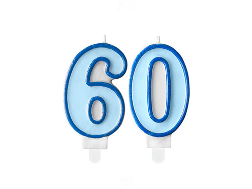 Kék számgyertyák - 60 - hatvan - 2 db.