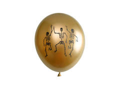 Halloween latex csontváz lufi - 30 cm - 6 db.