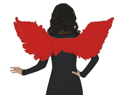 Piros angyalszárnyak tollakkal - 106 cm - 1 db.