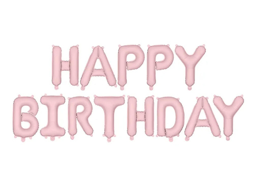Boldog születésnapot fólia léggömb matt rózsaszín - 340 x 35 cm