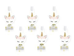 Trombitasípok kitekert gyönyörű egyszarvú - 6 db