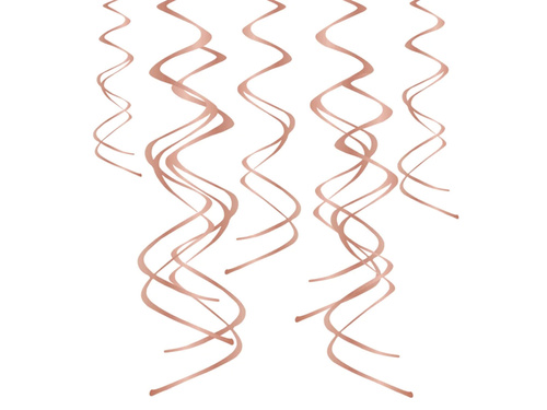 Rózsaszín arany színű függő dekoráció - 60 cm - 5 db.