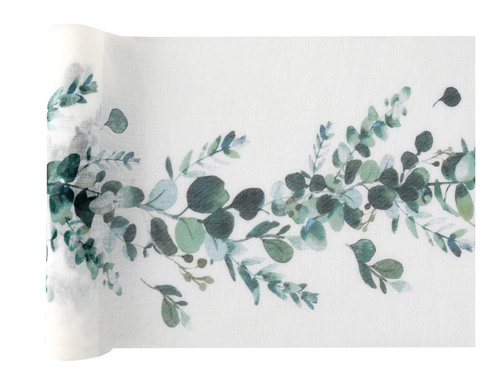 Eukaliptusz levelekkel díszített asztali futó - 26 cm x 3 m - 1 db.