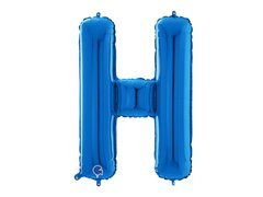 Kék H betűs fólialufi - 66 cm - 1 db.