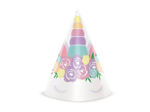 Egyszarvú születésnapi sapkák - 6 db.