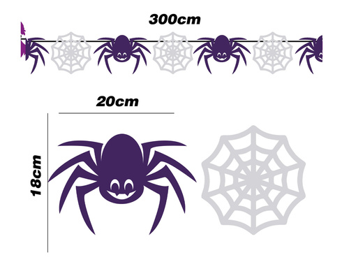 Füzér pókokkal - 300 cm - 1 db.