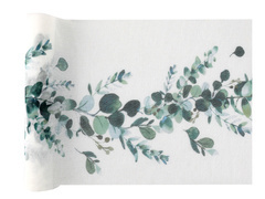 Eukaliptusz levelekkel díszített asztali futó - 26 cm x 3 m - 1 db.