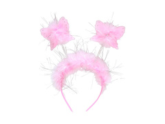 Rózsaszín pillangó fejpánt szőrmével