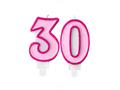 Rózsaszín számgyertyák - 30 - harminc - 2 db.