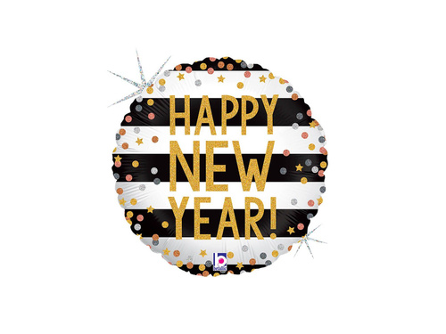 Boldog új évet kerek fólialufi - 14" - 1 db.