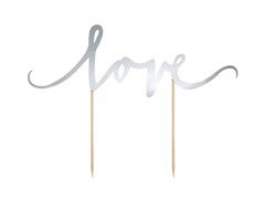 Szerelem ezüst tortadísz - 17 cm - 1 db.