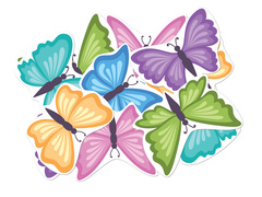 Kétoldalas dekoráció Pillangók - 12 db.