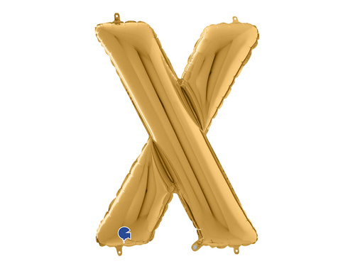 Fólia lufi arany betű X - 66 cm - 1 db.