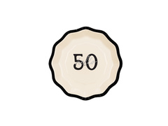 Hello 50'' születésnapi papírtányérok - 18 cm - 6 db.