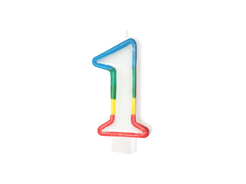 Számgyertyák színes szegéllyel 10-es számmal - 8,5 cm - 2 db.