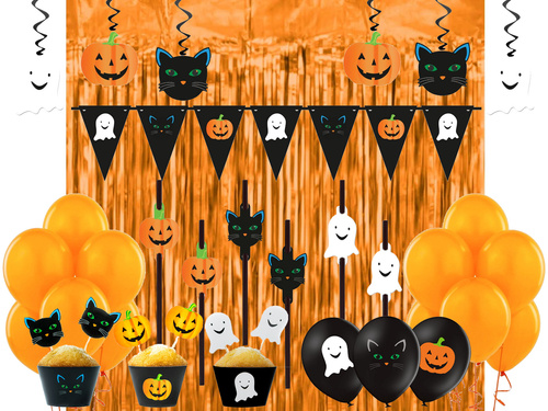 Tök, macska és szellem készlet - 82 darab