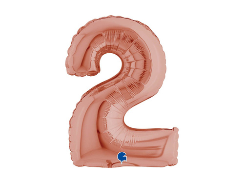 2-es számú arany rózsaszínű fólialufi - 14" - 1 db.