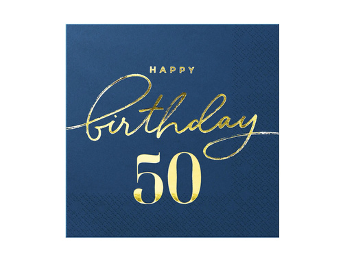 Csészék + szalvéták + papírtányérok 50. születésnapra - 22 db.