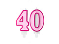 Rózsaszín számgyertyák - 40 - negyven - 2 db.