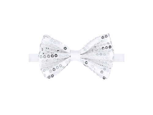 Ezüst flitteres csokornyakkendő - 7 x 12 cm - 1 db.