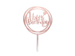 Plexi tortabevonó Boldog születésnapot rózsaszín - 1 db.