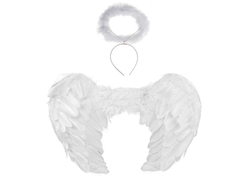 Angyalszárny készlet fehér 48 x 28 cm és Aureole