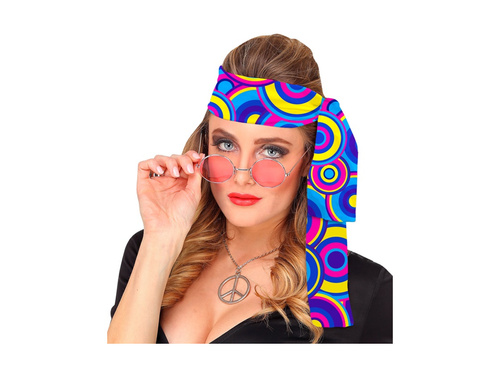 Hippie kék fejpánt Groovy Bubbles 1970-es évek