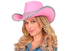 Rózsaszín flitteres cowboy kalap - 1 db.