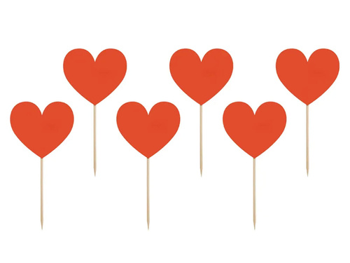 Süti szedő szívek piros - 6 db.