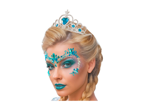 Ezüst tiara türkiz ékszerekkel