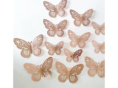 Tükördísz Pillangók rózsaarany 2D - 12 db.
