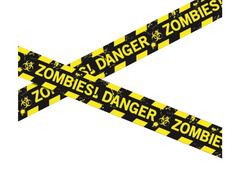 Rendőrségi szalag dekoráció Zombik! Veszély - 1 db.