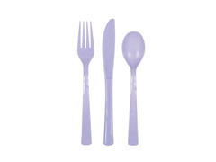 Levendulás műanyag evőeszközök - 18 db.