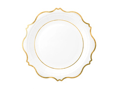 Fehér tányérok arany peremmel - 18 cm - 6 db.