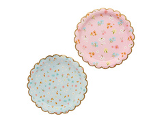 Virágos papírtányér - 23 cm - 8 db.