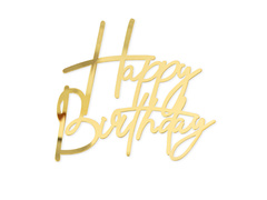 Boldog születésnapot tortadísz - arany - 1 db.