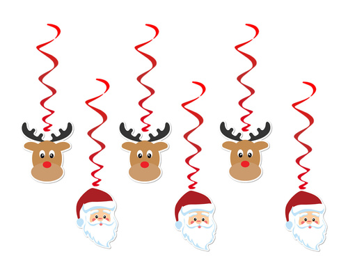 Karácsonyi akasztós dekoráció - 6 db.