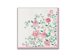 Rózsaszín virágos szalvéták - 40 cm - 50 db.