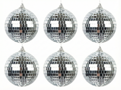 Ezüst diszkógömb - 8 cm - 6 db.